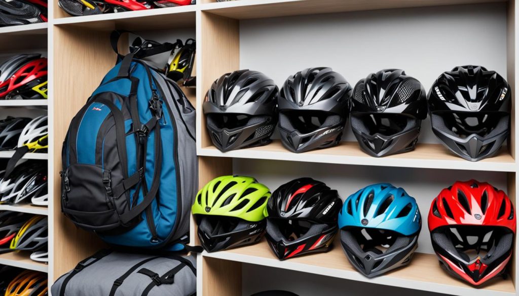 bike helmet storage options